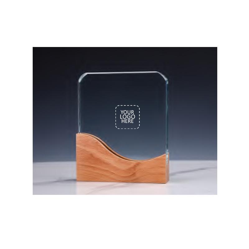 150*180*36 mm Crystal and Wood Award